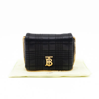 Micro Lola Shoulder Bag Black Quilted Leather