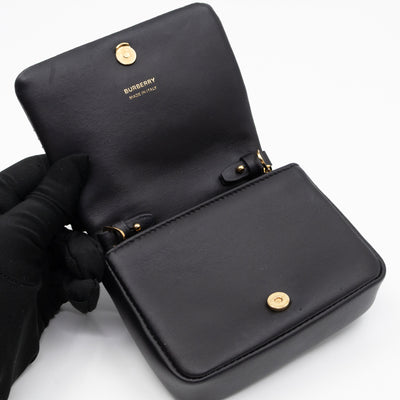 Micro Lola Shoulder Bag Black Quilted Leather