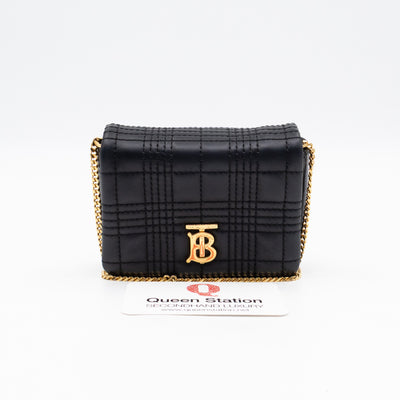 Micro Lola Shoulder Bag Black Quilted Leather