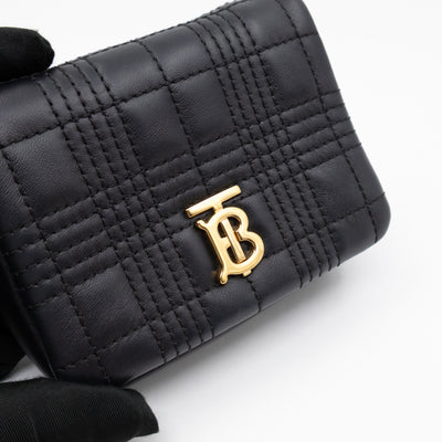 Micro Lola Shoulder Bag Black Quilted Leather