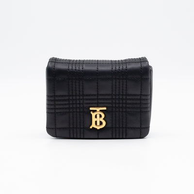 Micro Lola Shoulder Bag Black Quilted Leather