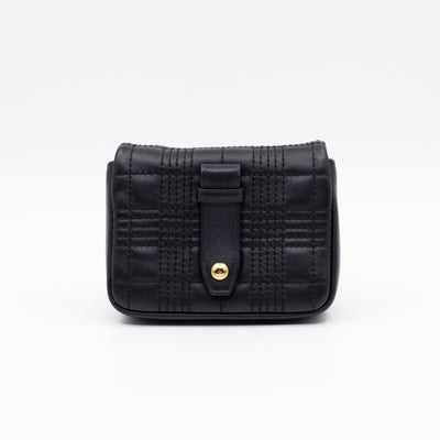 Micro Lola Shoulder Bag Black Quilted Leather