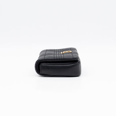 Micro Lola Shoulder Bag Black Quilted Leather