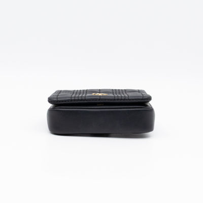 Micro Lola Shoulder Bag Black Quilted Leather