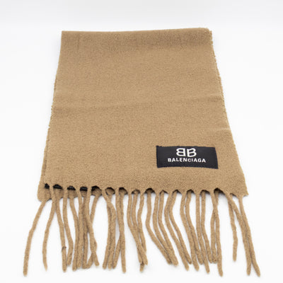 Long Wool Scarf Beige