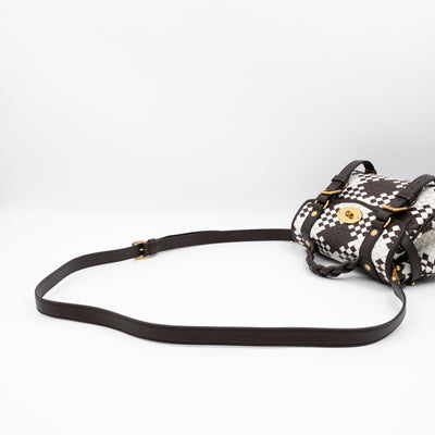 Mini Alexa Ebony & White Woven Vichy Leather