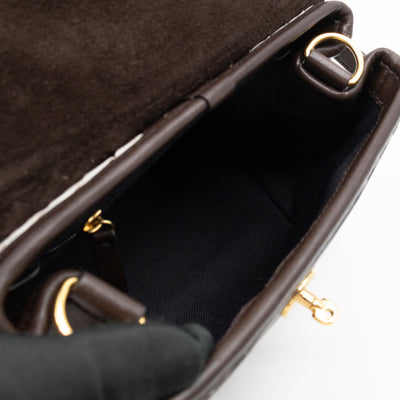 Mini Alexa Ebony & White Woven Vichy Leather
