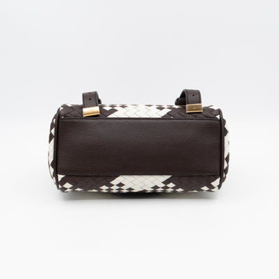 Mini Alexa Ebony & White Woven Vichy Leather