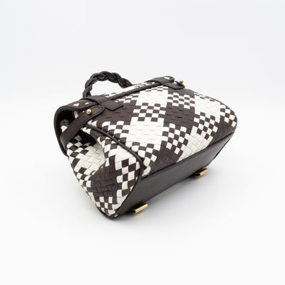 Mini Alexa Ebony & White Woven Vichy Leather