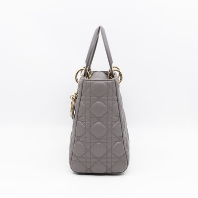 Lady Dior Medium Grey Leather