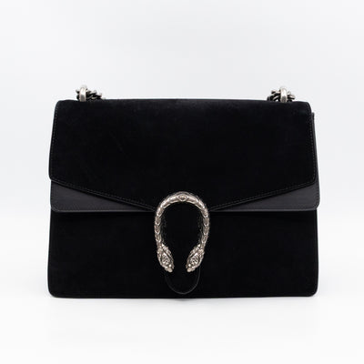 Dionysus Medium Black Suede Leather