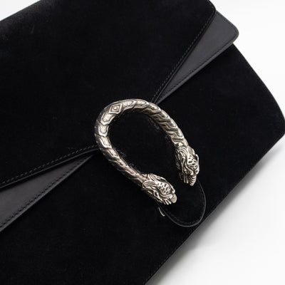 Dionysus Medium Black Suede Leather