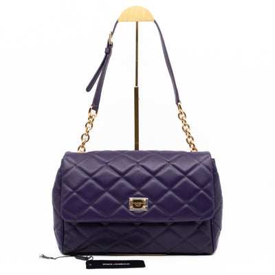 Miss Kate Quilted Purple Leather