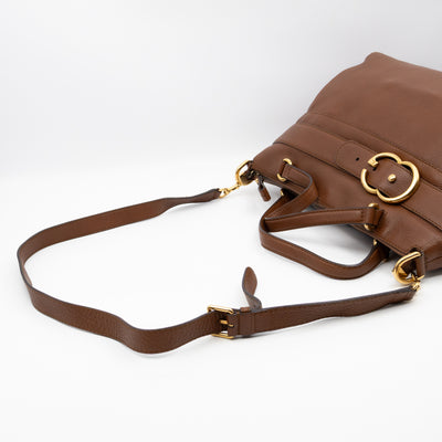 Ride Top Handle Tote Bag Brown Leather