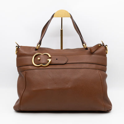 Ride Top Handle Tote Bag Brown Leather