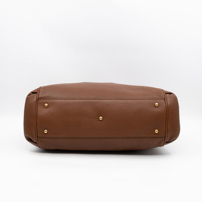 Ride Top Handle Tote Bag Brown Leather