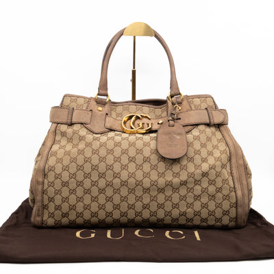 Large GG Running Bag Brown GG Supreme Canvas