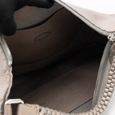 Selleria Hobo Bag Grey Metallic Roma Leather