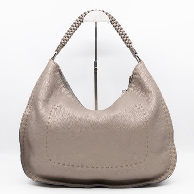 Selleria Hobo Bag Grey Metallic Roma Leather