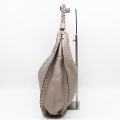 Selleria Hobo Bag Grey Metallic Roma Leather