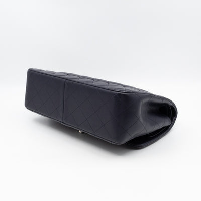 Classic Double Flap Jumbo Navy Soft Caviar Leather Silver