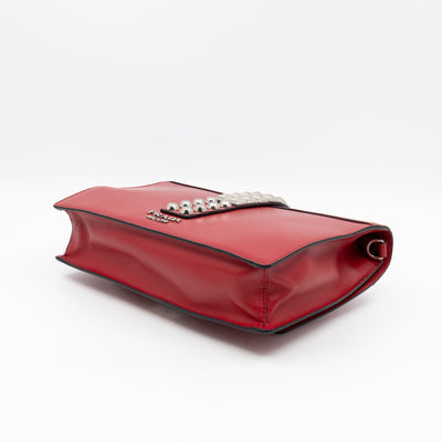 Elektra Studded Small Crossbody Bag Red Leather