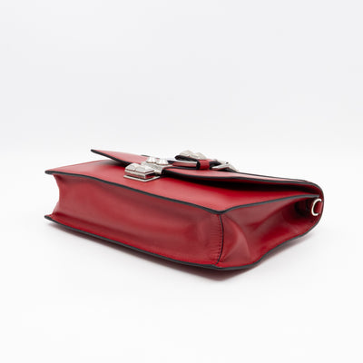 Elektra Studded Small Crossbody Bag Red Leather