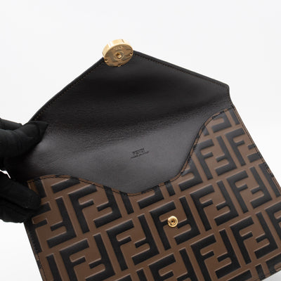 FF Diamonds Flat Pouch FF Brown Leather