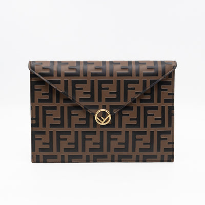FF Diamonds Flat Pouch FF Brown Leather