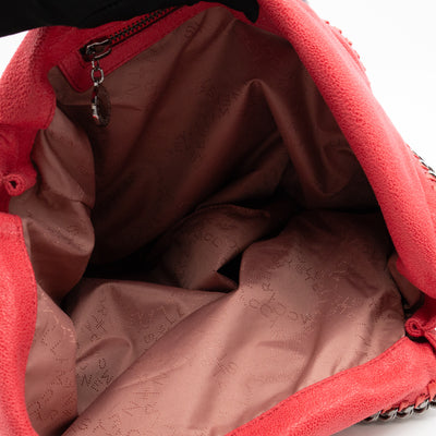 Falabella Fold Over Tote Coral Silver