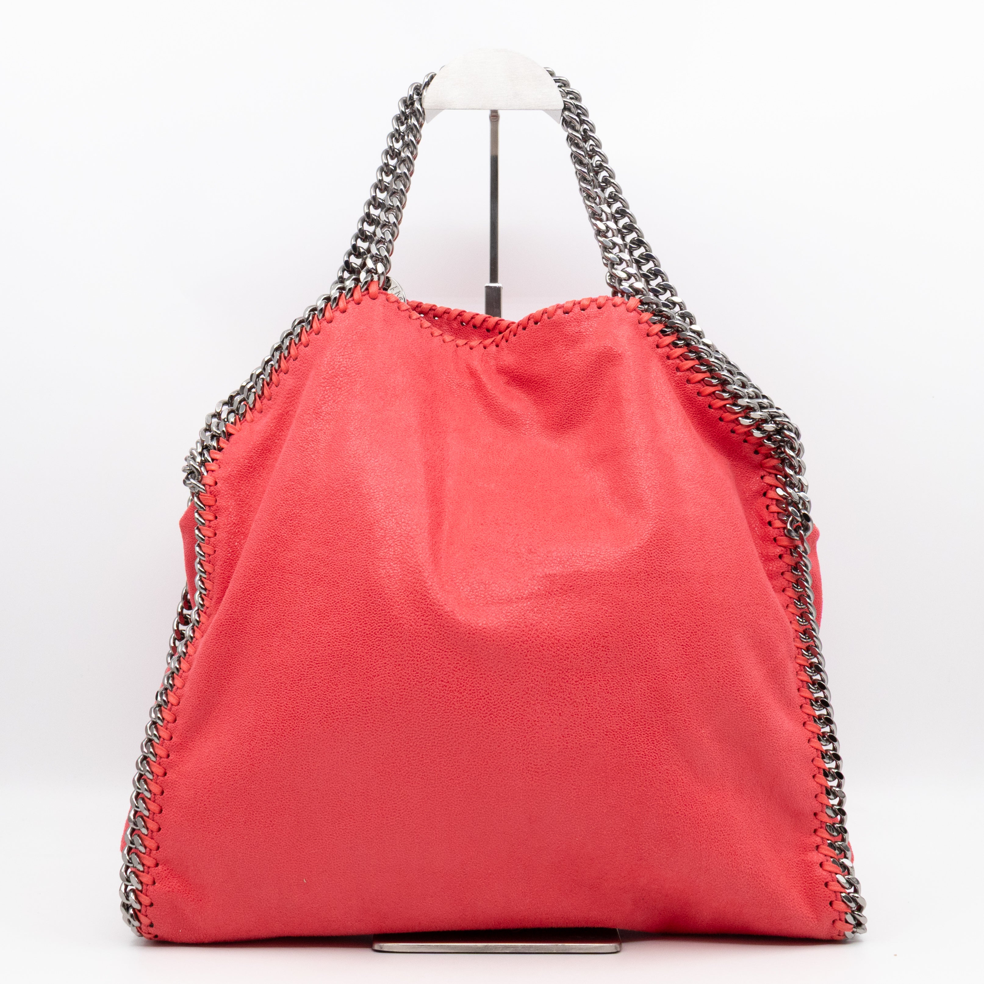 Falabella Fold Over Tote Coral Silver