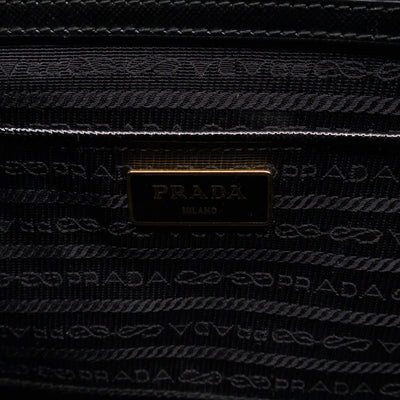 Galleria Double Zip Large Black Saffiano Leather