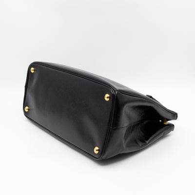 Galleria Double Zip Large Black Saffiano Leather