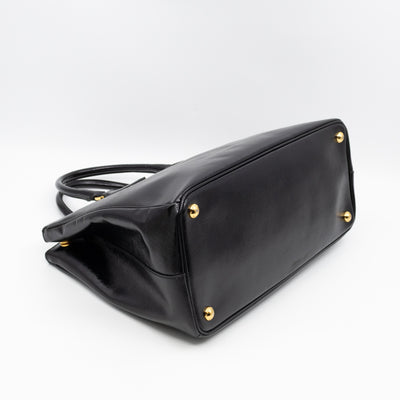 Galleria Double Zip Large Black Saffiano Leather