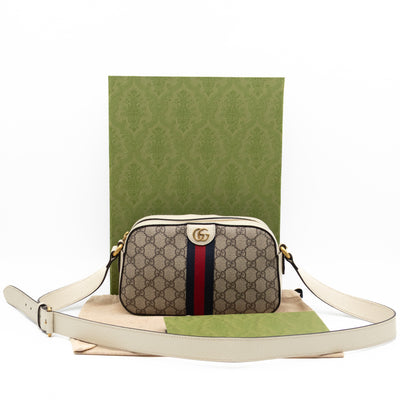 Ophidia Crossbody Bag GG Supreme White Leather