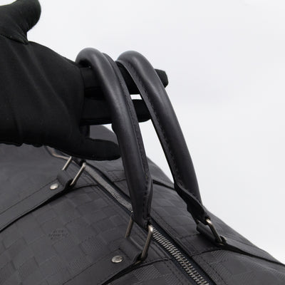 Keepall 55 Bandouliere Onyx Damier Infini Leather