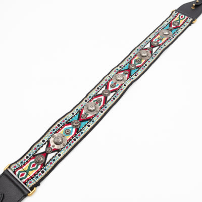 Embellished Bag Strap in Blue Multicolor Cotton