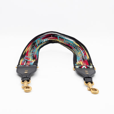 Embellished Bag Strap in Blue Multicolor Cotton