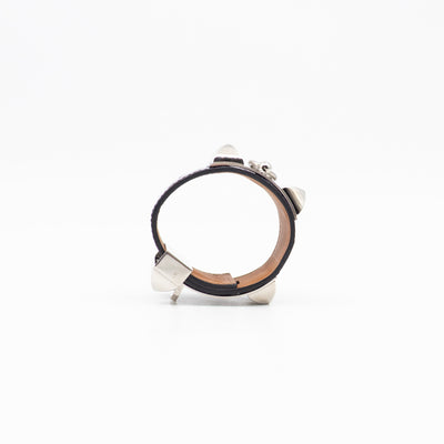 Collier de Chien Bracelet Silver & Purple Alligator Leather