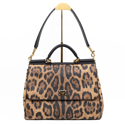 Sicily Large Leopard Dauphine Leather