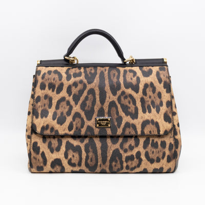Sicily Large Leopard Dauphine Leather