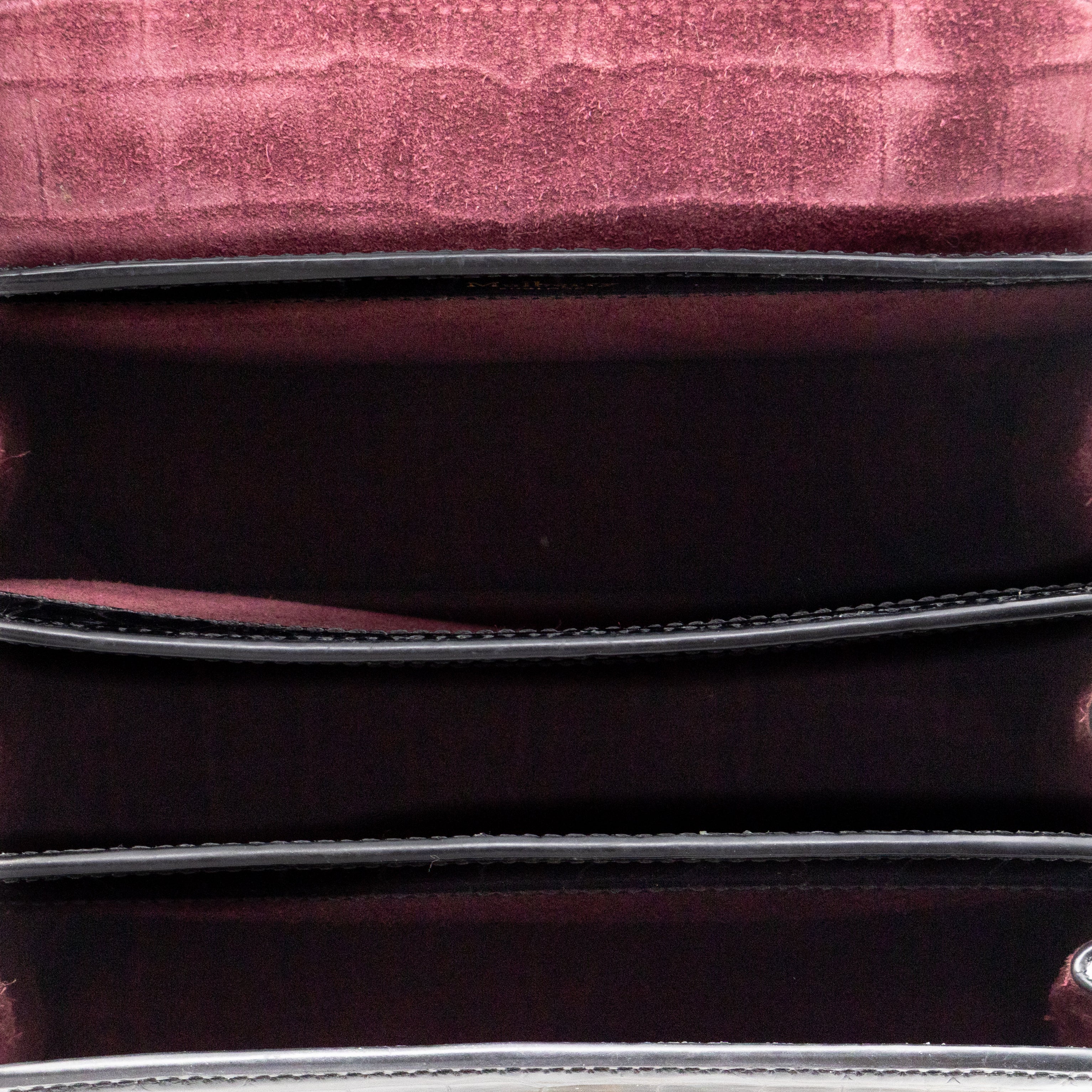 The Mews Black Croc Embossed Leather
