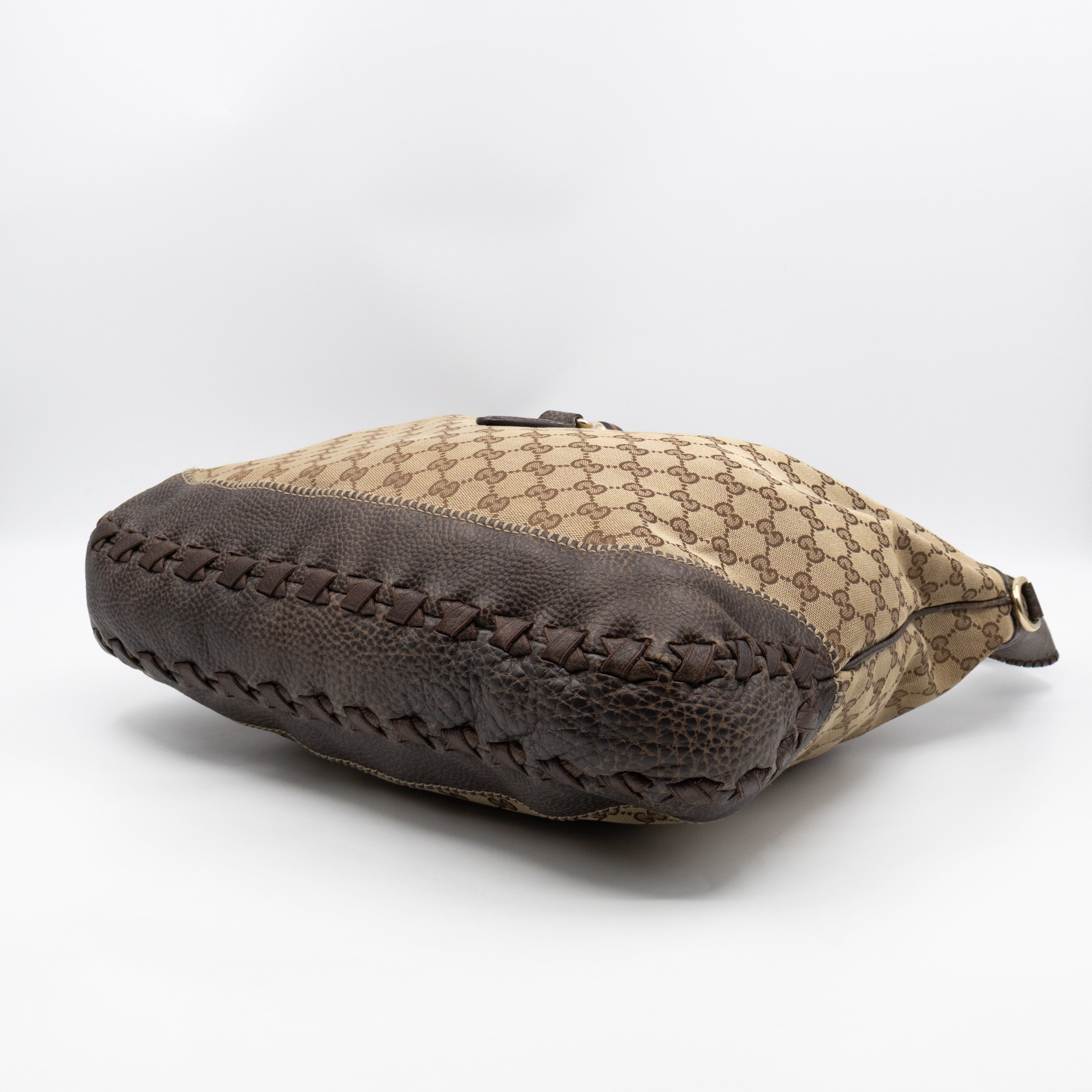 New Jackie Large Hobo Bag GG Supreme Brown Leather