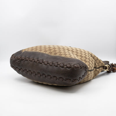 New Jackie Large Hobo Bag GG Supreme Brown Leather