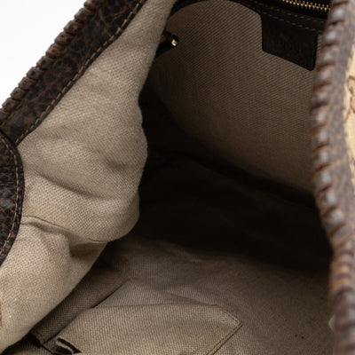 New Jackie Large Hobo Bag GG Supreme Brown Leather