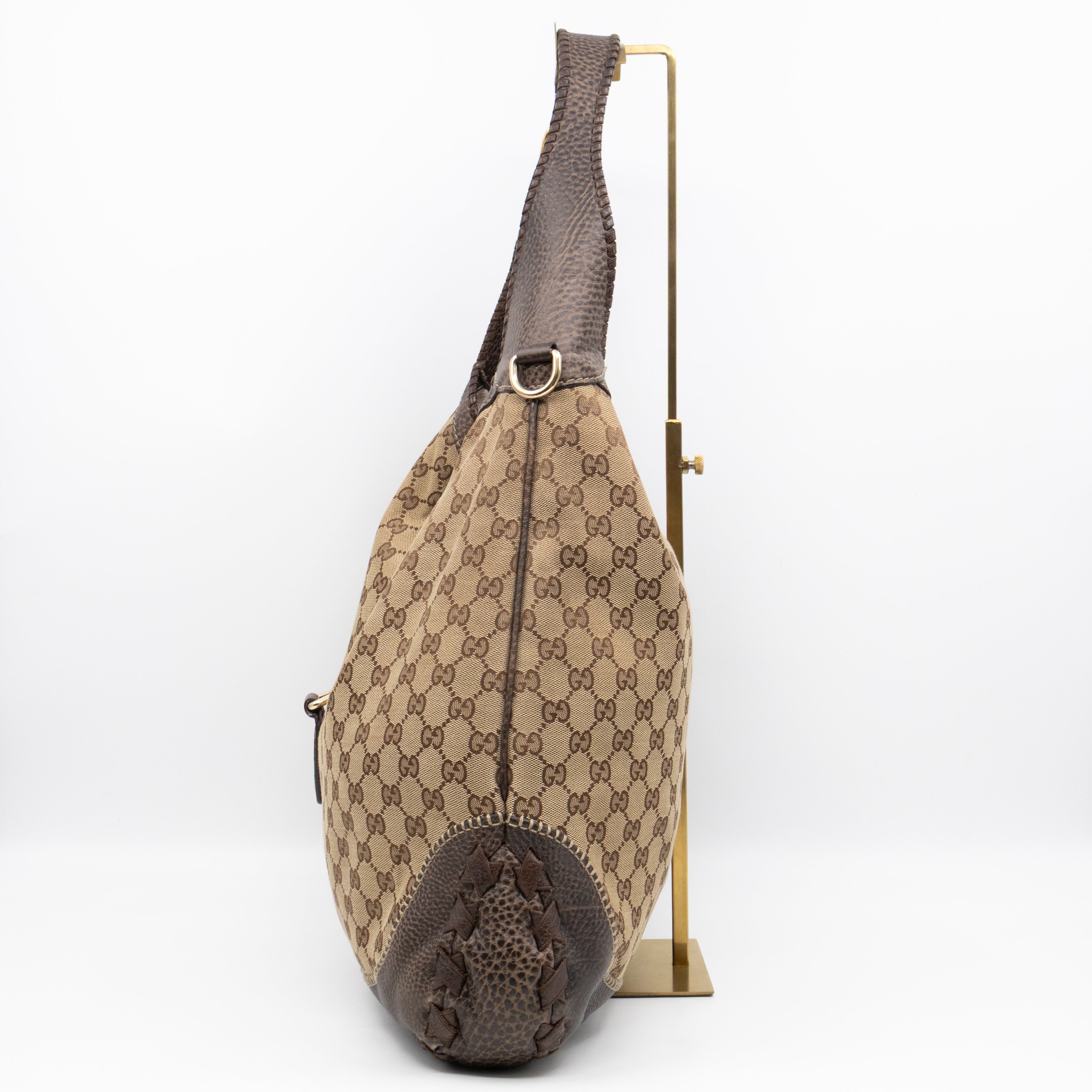 New Jackie Large Hobo Bag GG Supreme Brown Leather
