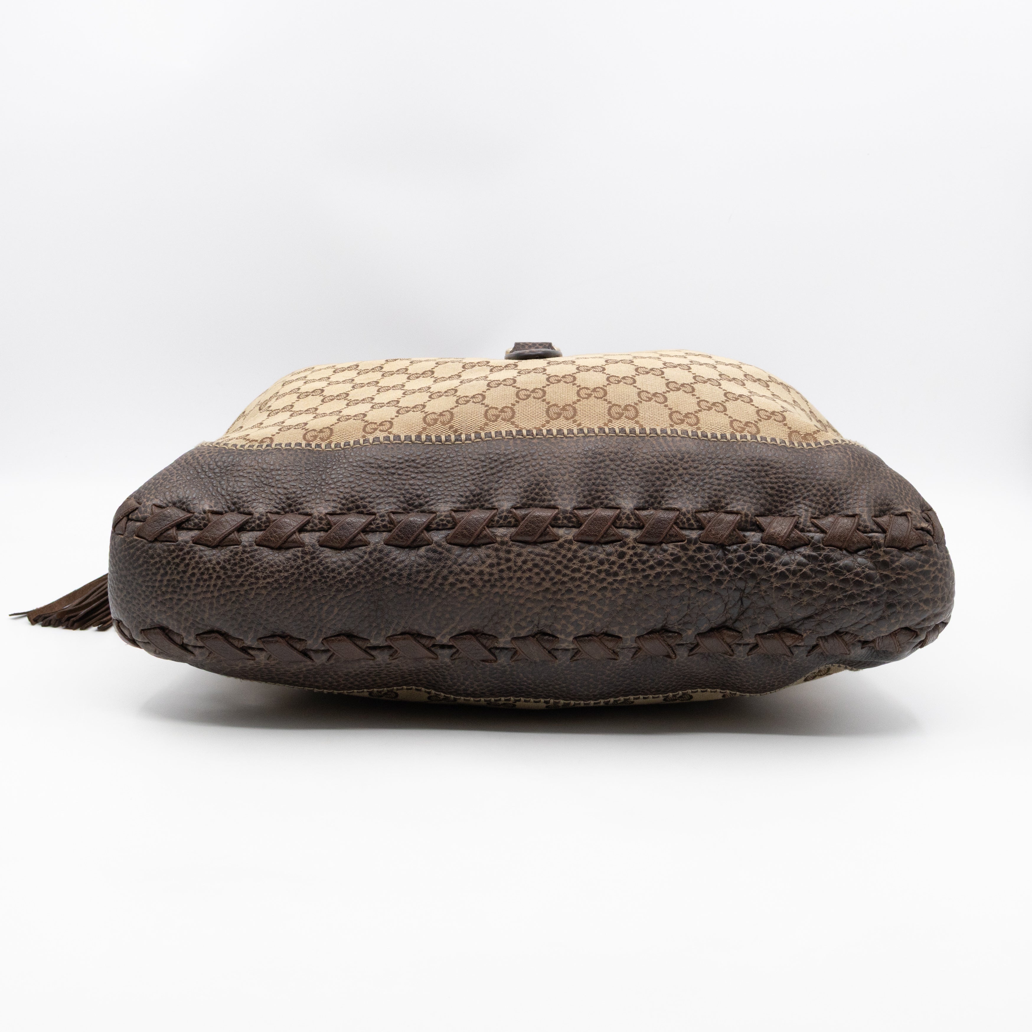 New Jackie Large Hobo Bag GG Supreme Brown Leather