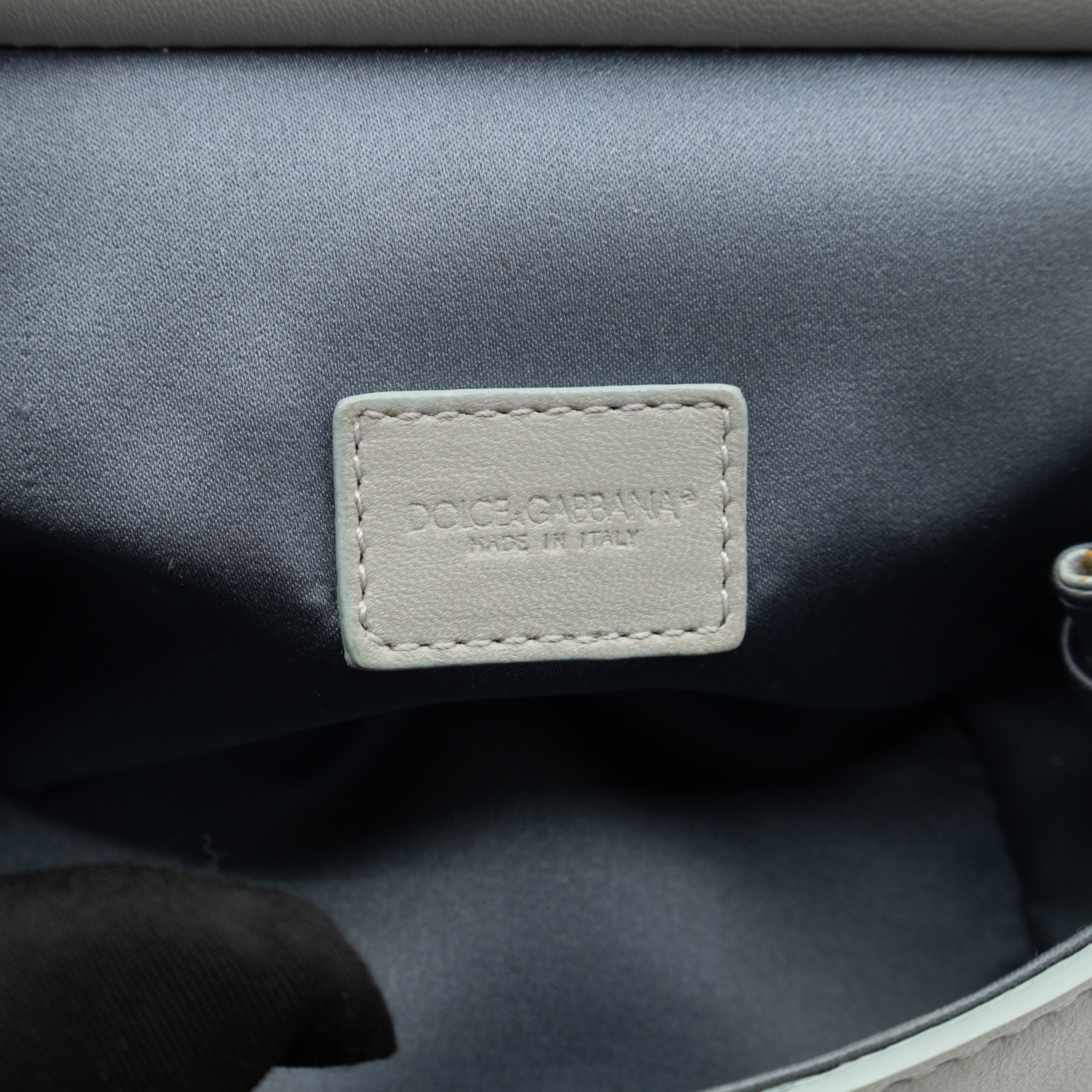 Micro Sicily Tweed Flap Light Blue Leather