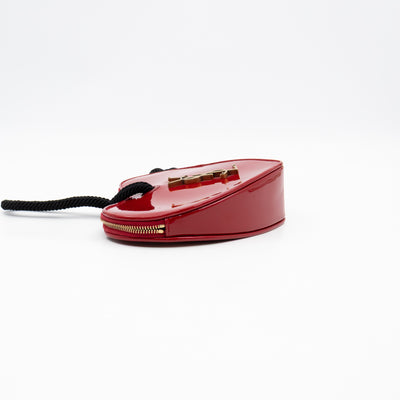Sac Coeur Heart Clutch Red Patent Leather