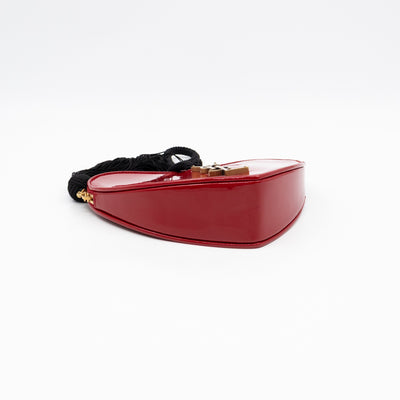 Sac Coeur Heart Clutch Red Patent Leather